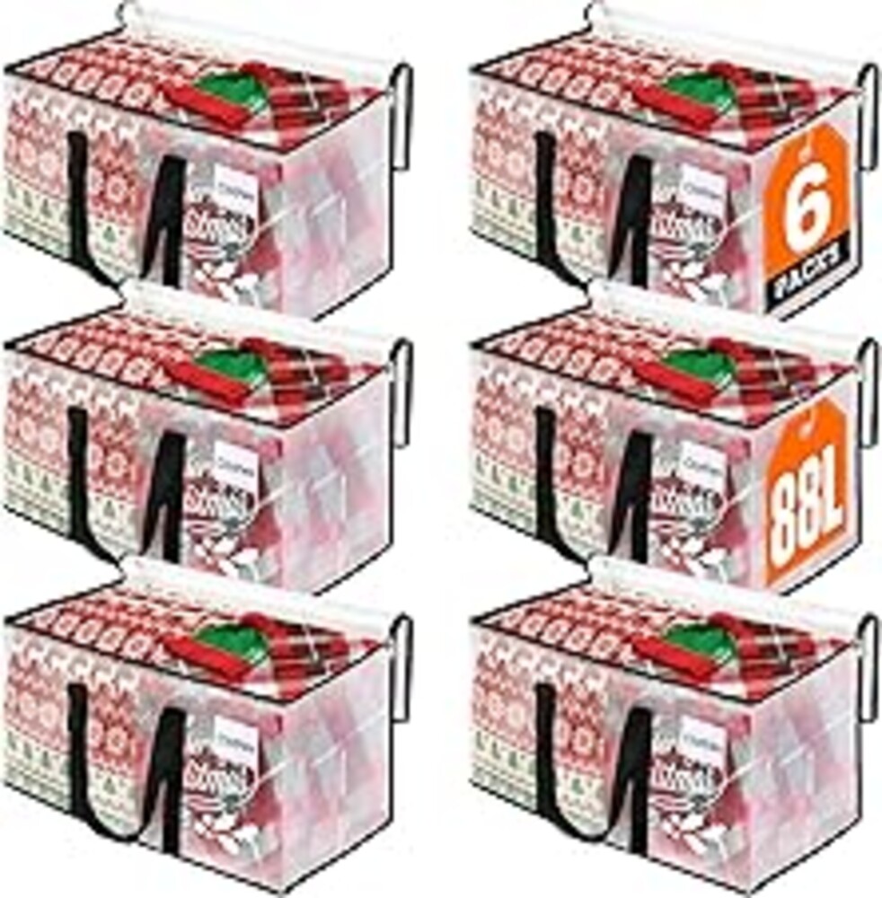 RoomHacks Heavy Duty Clear Moving Bags with Reinforced Handle and Double Zipper, Storage Totes, Packing Bags Alternative to Moving Essential and Supplies Box, Clear, Large, 6 Packs