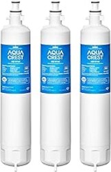 AQUA CREST AQF-FF19C Replacement for GE® RPWFE®, RPWF (with CHIP) Refrigerator Water Filter, Compatible with GYE22HMKES, GYS22GMNES, GYE22HBLTS, DFE28JSKSS, GFE28HMHES, GNE29GYNFS, 3 Filters
