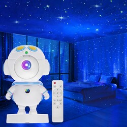 Astronaut Galaxy Star Projector Light, Aurora LED Night Light Lamp for Bedroom,Adults Kids Room Decor, Space Starry Nebula Ceiling Lighting Projector with Timer, Remote & APP Control, White Noise