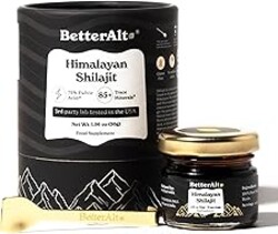 Better Alt Pure Himalayan Shilajit Resin Pack of 1 High Potency Gold Grade 75 Servings for Energy Boost & Immune Support, 85+ Trace Minerals, 75%+ Fulvic Acid, with Lab Test Report,400 mg
