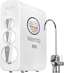 Waterdrop G3P600 Reverse Osmosis System, 8 Stage Tankless Reverse Osmosis Water Filter, NSF/ANSI 42 & 53 & 58 & 372 Certified, Under Sink RO System, 2:1 Pure to Drain, Smart LED Faucet