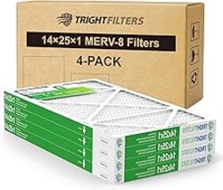TRIGHTFILTERS 14x25x1 Air Filter 4 Pack, Durable MERV 8 Pleated Home HVAC AC Furnace Filters, Lightweight Compact Air Conditioner Filter Replacement