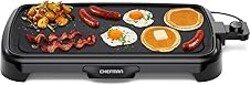Chefman XL Electric Griddle with Removable Temperature Control, Immersible Flat Top Grill, Burger, Eggs, Pancake Griddle, Nonstick Extra Large Cooking Surface, Slide Out Drip Tray, 10 x 20 Inch