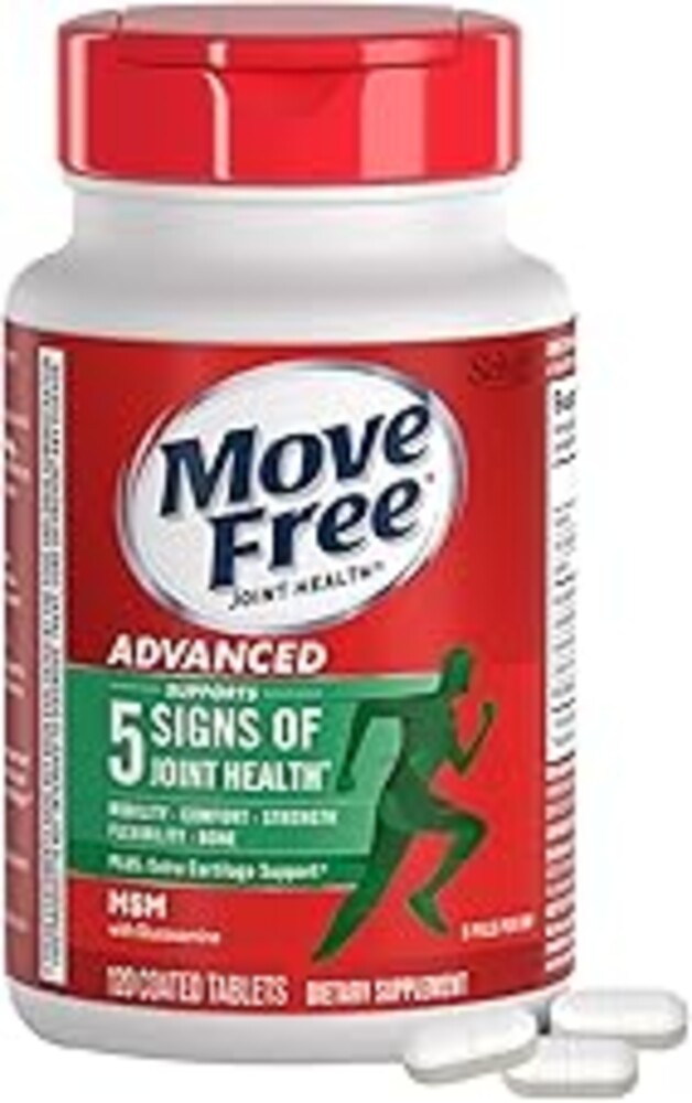 Move Free Advanced Glucosamine Chondroitin MSM Joint Support Supplement, Supports Mobility Comfort Strength Flexibility & Bone - 120 Tablets (40 servings)*