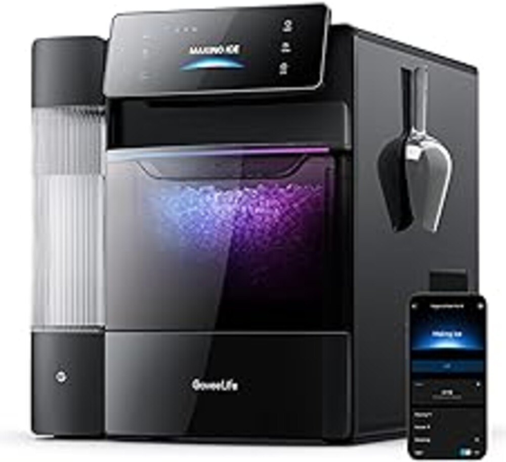 GoveeLife Smart Nugget Ice Maker Pro, 60lbs Daily, 6-Minute First Ice, 40dB Ultra-Quiet with AI NoiseGuard, App & Voice Control, Self-Clean, 3.5lbs Basket & Dual Water Tanks, for Home Kitchen, Party