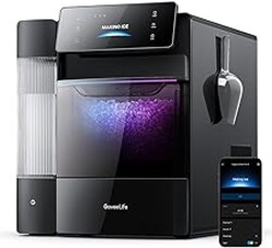 GoveeLife Smart Nugget Ice Maker Pro, 60lbs Daily, 6-Minute First Ice, 40dB Ultra-Quiet with AI NoiseGuard, App & Voice Control, Self-Clean, 3.5lbs Basket & Dual Water Tanks, for Home Kitchen, Party