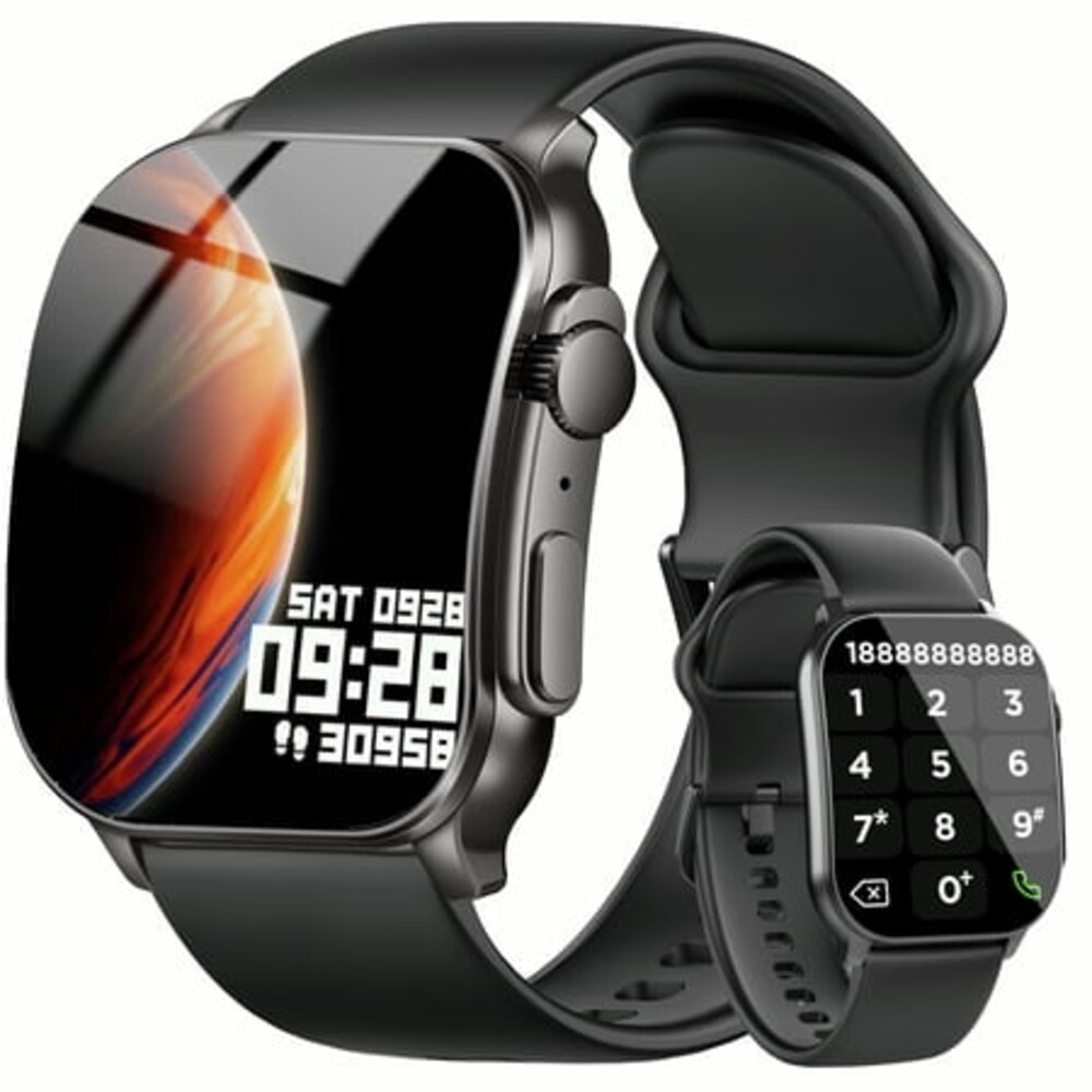 Smart Watch Fits for Android and iPhone, 2.01" AMOLED Screen, Bluetooth Calls/Answer, Fitness Tracker, 110+ Sport Modes, Smart Watch for Men Women, IP68 Waterproof Smartwatch, Gifts for Dad