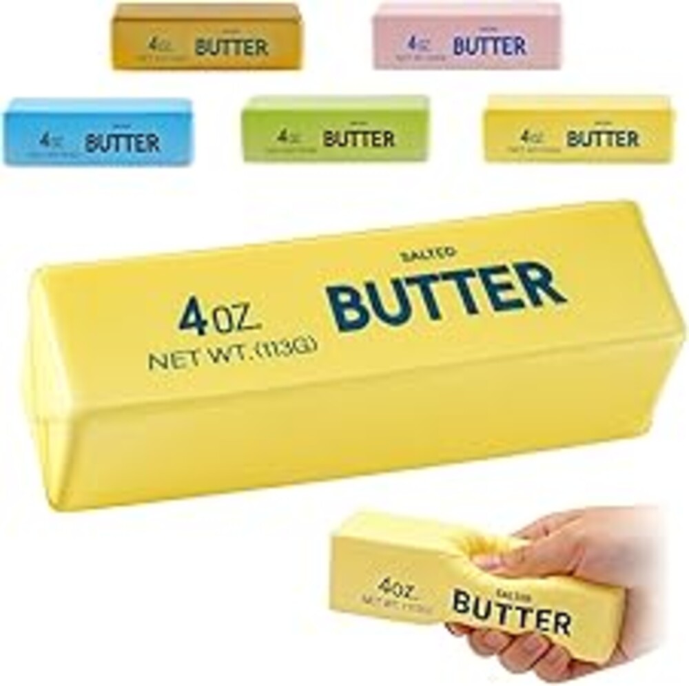 XQOQO Butter Squishy, Soft Slow Rising Squeeze Toys, Butter Stick Squishy Fidget Toys and Stress Balls Squishies for Office Desk Toys, Party Favors & Birthday Gifts(Yellow)