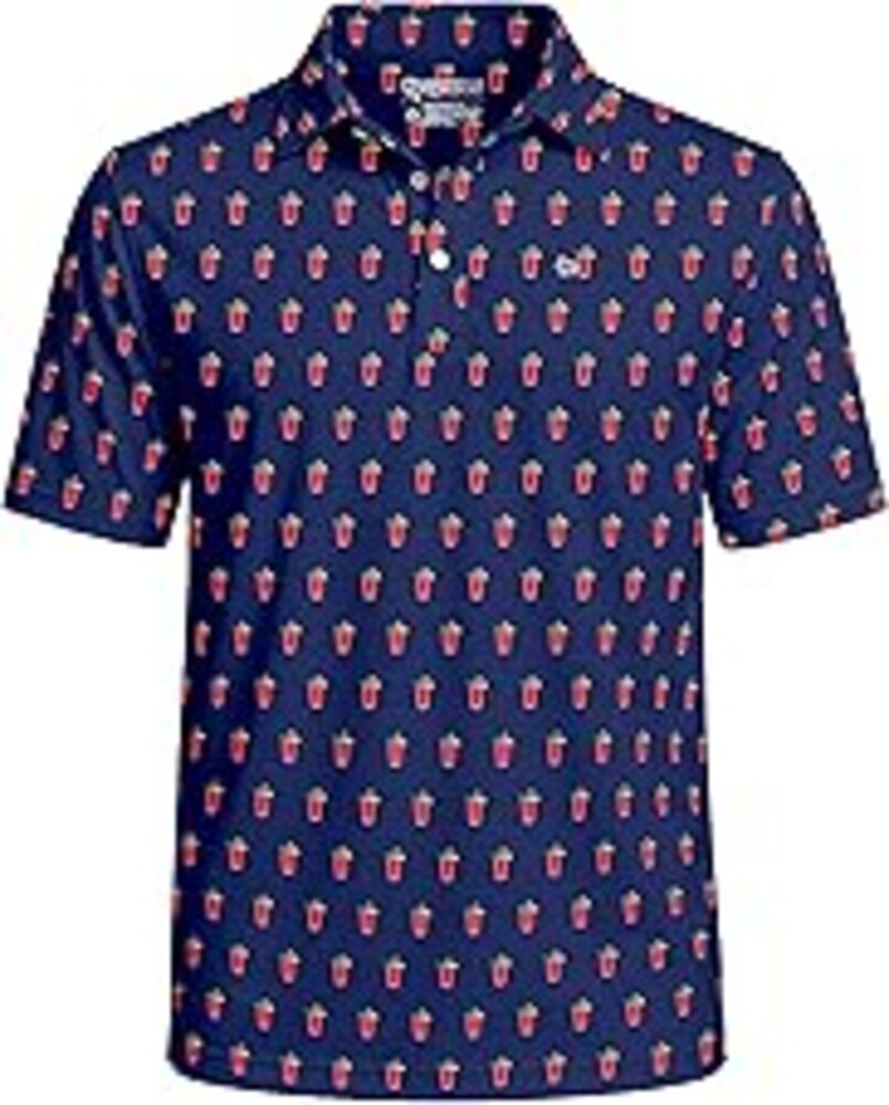 Tipsy Elves Men's Performance Golf Shirt - 4-Way Stretch, Quick Dry, Athletic Cut - Golf Polo