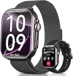 Smart Watch for Men Women - Answer/Make Call/30 Days Battery/2 Bands, 1.85" HD for Android iPhone Samsung Compatible IP68 Smartwatch Blood Oxygen Heart Rate Blood Pressure Sleep Fitness Tracker Reloj