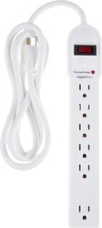 Amazon Basics Surge Protector Power Strip, 6-Outlet, 790 Joules, LED Indicator, 6ft Extension Cord, White