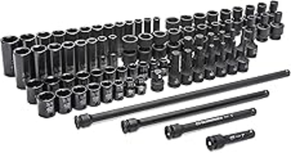 GEARWRENCH 80 Piece 3/8" Drive Standard & Deep SAE/MM Master Impact Socket Set - 89093