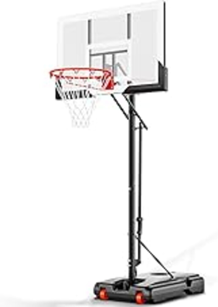 AWII SPORT Basketball Hoop 44 Inch Backboard Protable Basketball Hoop Outdoor, 4.8-10ft Height Adjustable Basketball Goal System for Kids Youth Adults Play in Backyard/Courts/Indoor