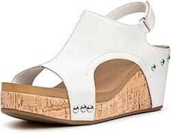 PARTY Women's Wedge Sandals With Buckle Ankle Strap for Dressy Summer