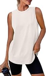 Womens Workout Tank Tops Lightweight Sleeveless Shirts for Women Loose Fit Tops for Athletic Running Tennis Yoga