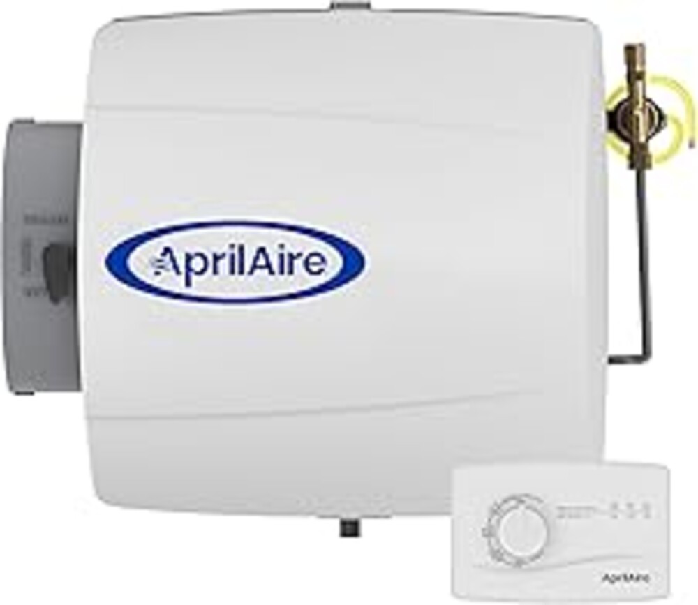 AprilAire 500M Whole-House Humidifier, Manual Compact Furnace Humidifier, Large Capacity Whole-House Humidifier for Homes up to 3,600 Sq. Ft., White
