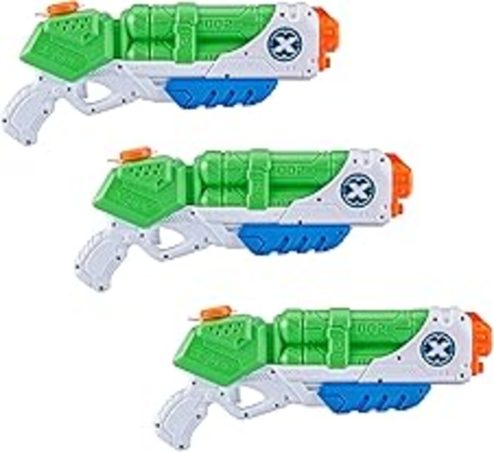 XSHOT Typhoon Water Blaster (3 Pack) - Summer Watergun Toys, Squirt Gun Soakers, Pump Action Water Toy for Children, Boys, Teen, Men