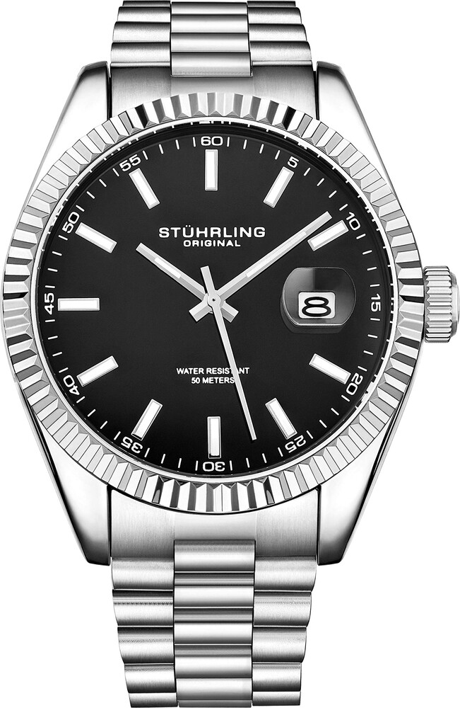 Stuhrling Original Men's Symphony Regent Coronet Stainless Steel Bracelet Watch
