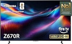 Toshiba 100" Z670 Series Mini-LED 4K UHD Smart Fire TV (100Z670R, 2026 New) - QLED, Native 144Hz, HDR10+, Dolby Vision IQ, REGZA Engine Zri, Dolby Atmos, Game Mode Pro, Alexa Built-in, Japan Quality