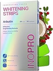 InoPro Green Teeth Whitening Strips - Peroxide Free Whitening Strips - Whitening Without The Harm - Deep Stains Removal - Sensitivity Free - 14 Treatments, 28 Strips, 28 Count (Pack of 1)