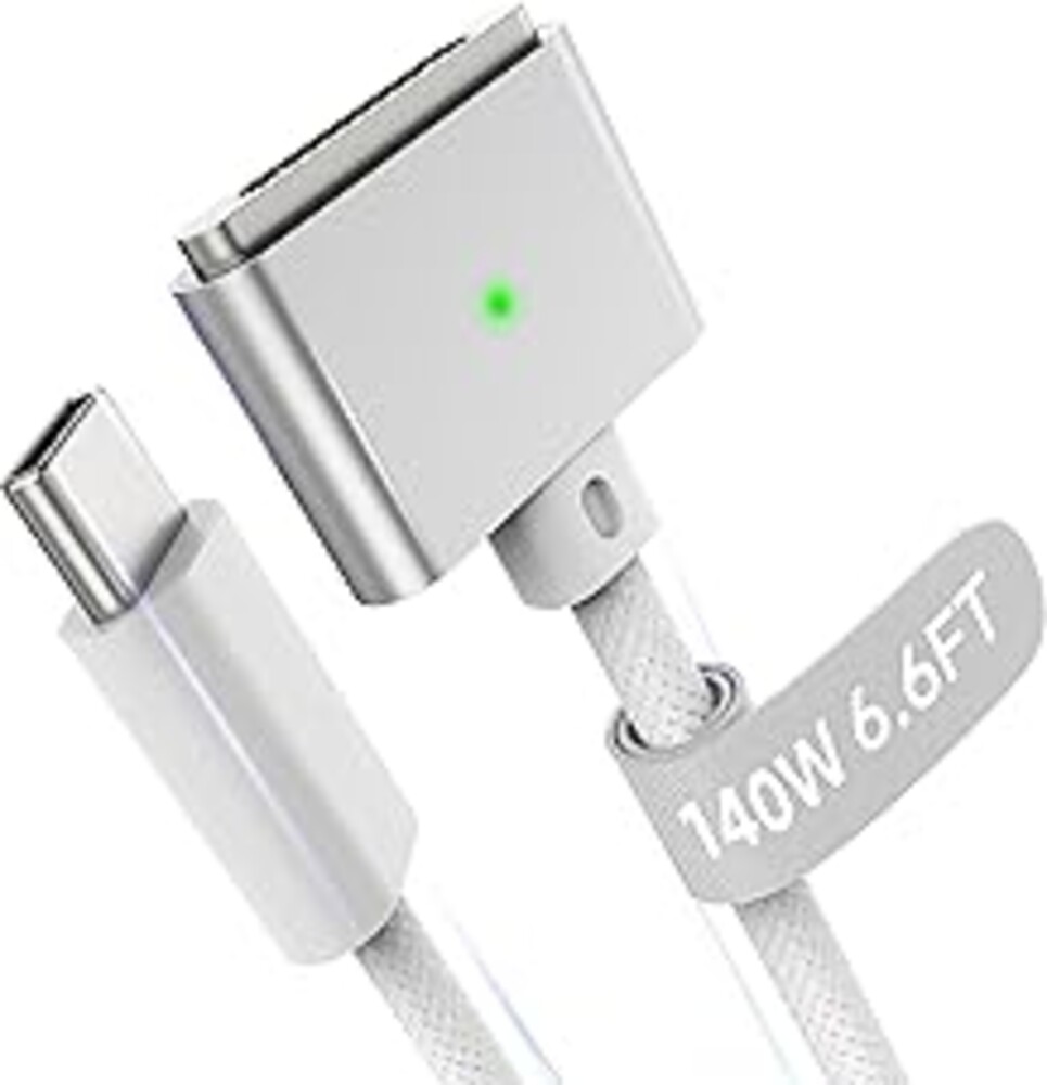 Magnetic 3 Cable USB-C 6.6FT Compatible with M5/M4/M3/M2 MacBook Air Pro Charger, 140W Safe 3 Cable for MacBook Air (13"/15" 2026/2025/2024/2023/2022), Pro (16"/14" 2026/2025/2024/2023/2021), White