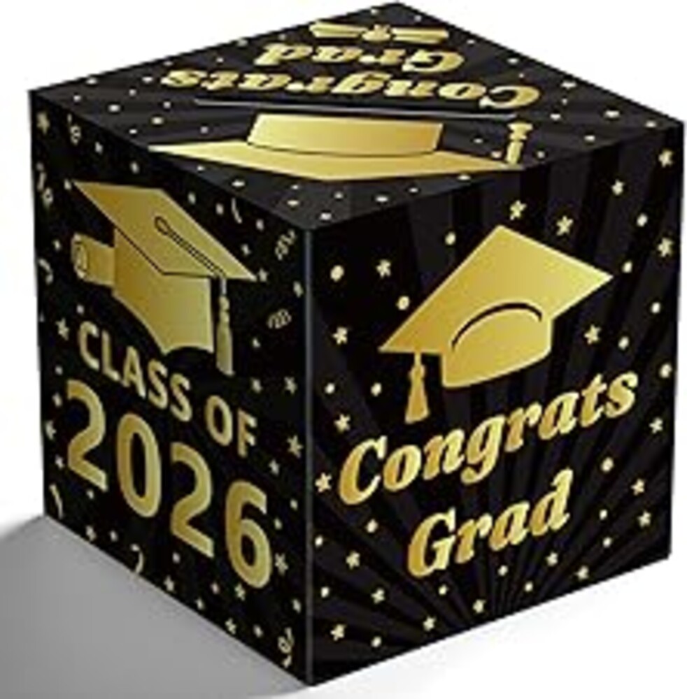 OHOME Graduation Decorations 2026 - Black Gold Graduation Card Box for Graduation Decorations Class of 2026 - Graduation Party Decorations Decor Supplies Favors,Graduation Centerpieces 2026