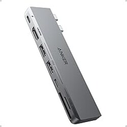 Anker USB C Hub for MacBook, 7-in-2 mac Dock with 4K@60Hz HDMI, Compatible with Thunderbolt 4, 1 Type C and 2 USB A Data Ports for MacBookPro 13 Inch, MacBookAir M4/M5, and More (Not Work with Neo)