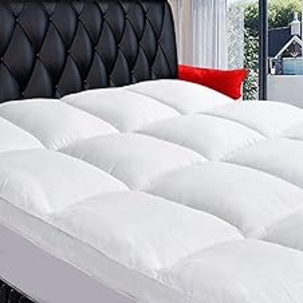 COONP Queen Mattress Topper, Cotton Extra Thick Pillow Top Mattress Pad | 100% Cotton Top Bed Topper Protector, Cooling Mattress Cover for Back Pain, Soft Breathable for Hot Sleeper, White