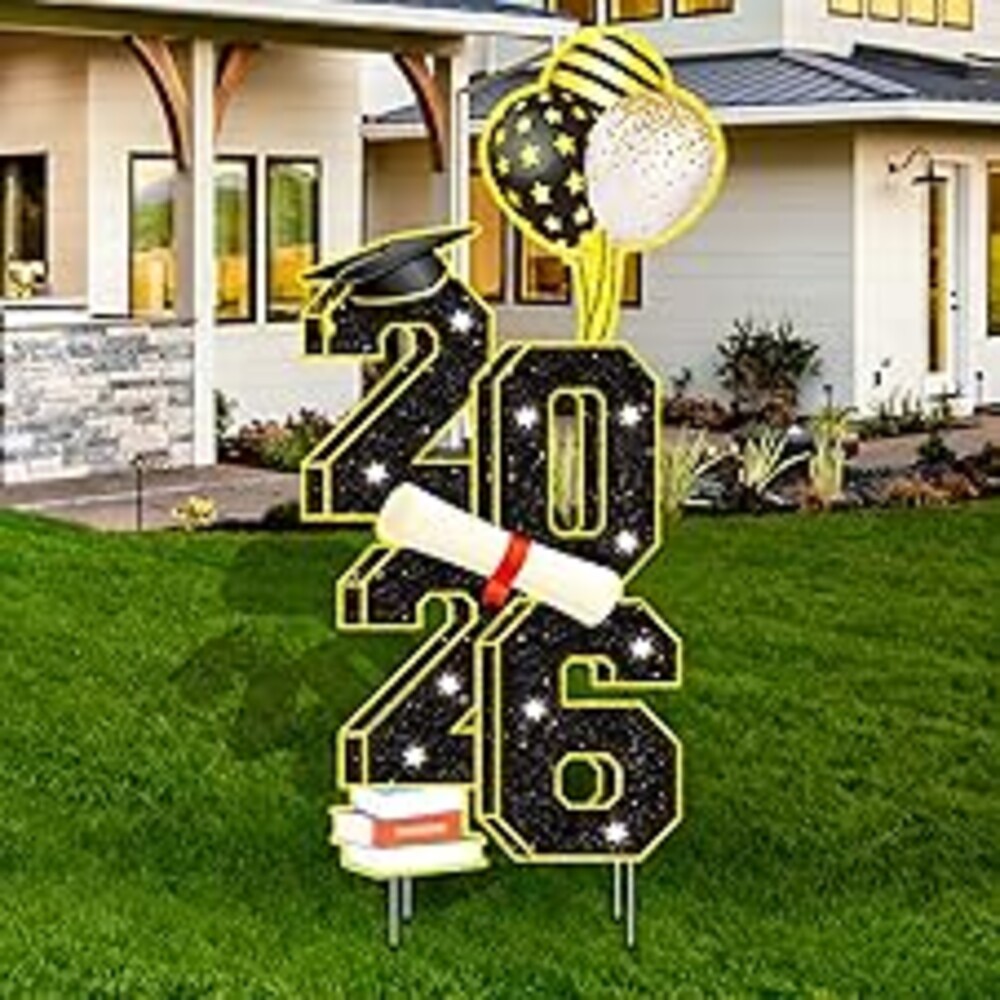 2026 Graduation Decorations -3.5FT Large Class 2026 Graduation Yard Sign Yard Decorations Congrats Graduation Lawn Signs 2026 Grad Yard Signs with Stakes for Outdoor Indoor Congrats Graduation Party Decoration Supplies