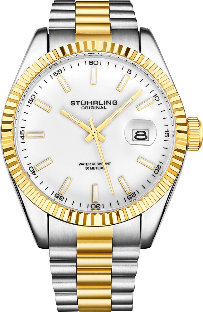 Stuhrling Original Men's Symphony Regent Coronet Stainless Steel Bracelet Watch