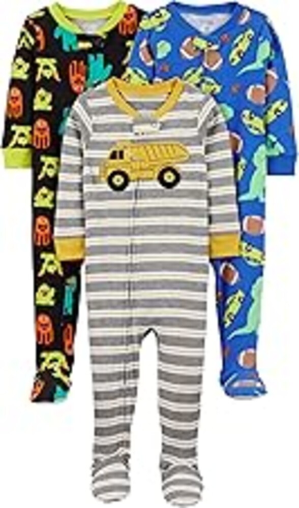 Simple Joys by Carter's baby-boys 3-pack Snug Fit Footed Cotton Pajamas