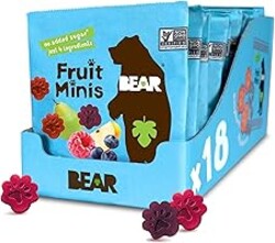 Bear Real Fruit Snack Minis, Raspberry/Blueberry