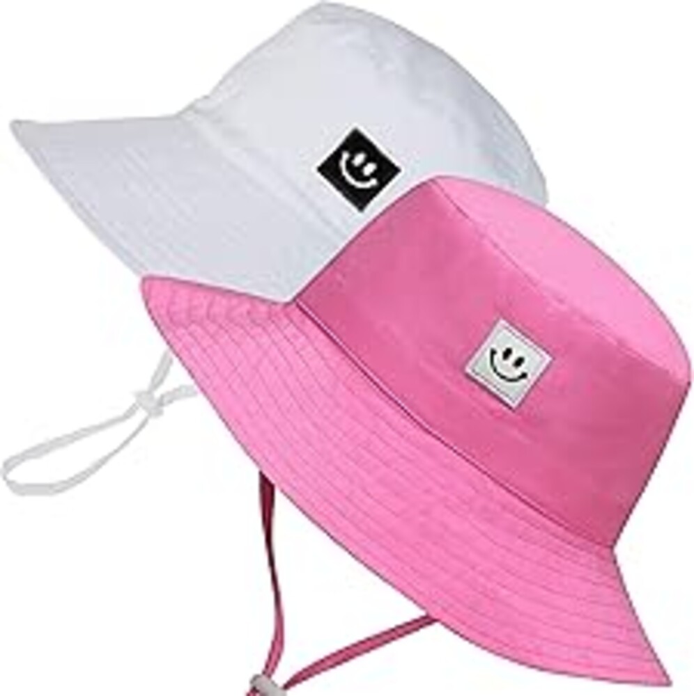55cube UPF 50+ Baby & Toddler Sun Hat, Wide Brim Infant Bucket Hat for Beach & Outdoors, Adjustable Fit for Ages 0-4 Years
