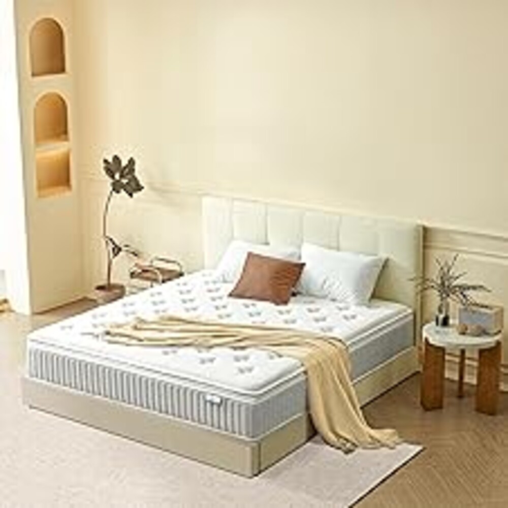 Volantica 10 Inch Full Size Mattress in a Box, Hybrid Cooling Gel Memory Foam & Pocketed Coils, Medium Firm, CertiPUR-US Certified, Pressure Relief, Motion Isolation