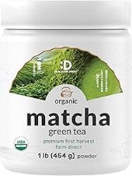Organic Matcha Green Tea Powder, 1 lb (454g) | First Harvest, Culinary Grade | Japanese Sourced Cafe Mix | Zero Sugar, Keto Friendly, Non-GMO, Vegetarian