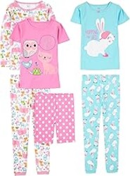 Simple Joys by Carter's girls 6-piece Snug Fit Cotton Pajama Set
