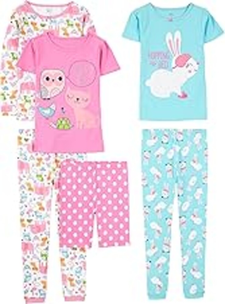 Simple Joys by Carter's girls 6-piece Snug Fit Cotton Pajama Set
