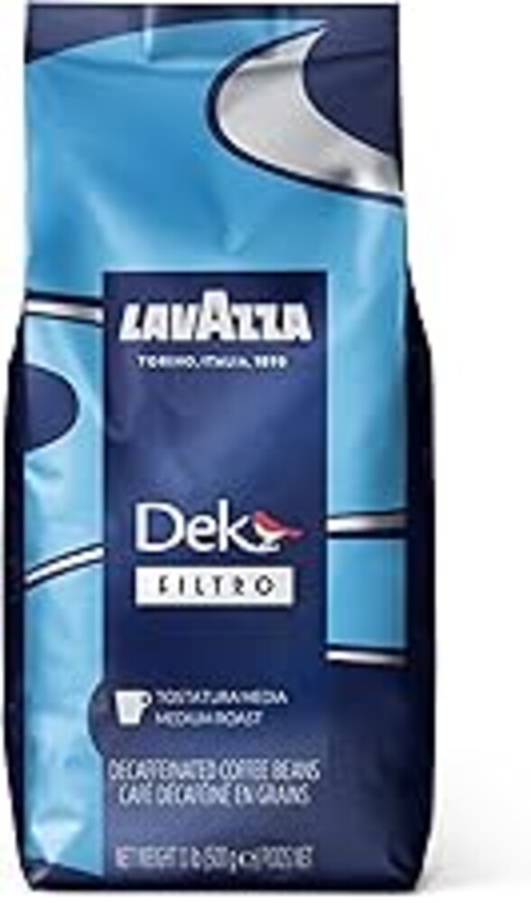 Lavazza Dek Filtro Whole Bean Coffee Medium Roast 1.1LB Bag ,Authentic Italian, Blended and roasted in Italy, Roasted cereals and barrique aromatic note, Nut Free