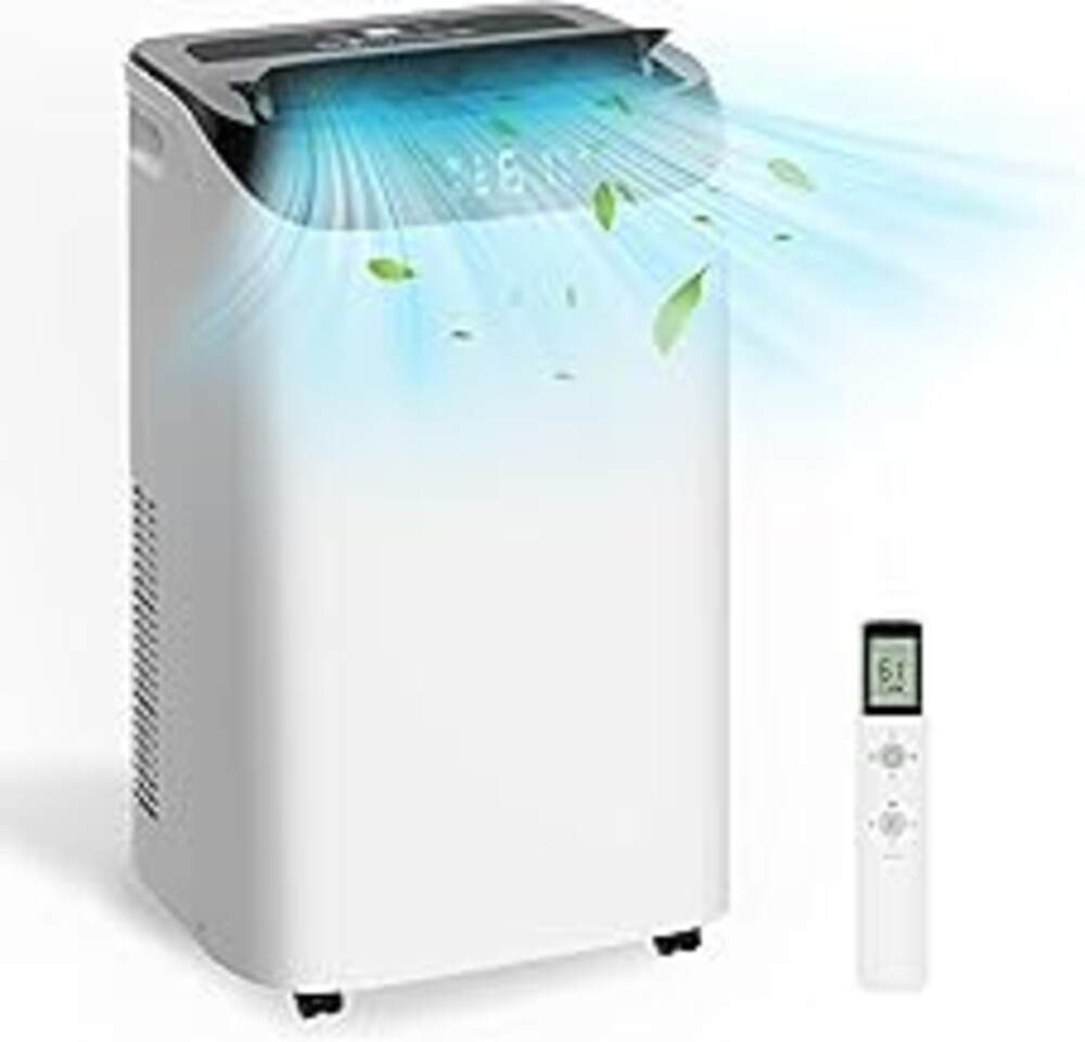 14,000 BTU Portable Air Conditioner Cools Up to 700 Sq.Ft, 3-IN-1 Energy Efficient Portable AC Unit with Remote Control & Installation Kits for Large Room, Campervan, Office, Temporary Space