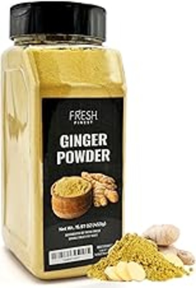Fresh Finest Ginger Powder - 15.97oz (453G) - Pure Ground Ginger Root for Culinary & Health Benefits, Packed in a Premium Container