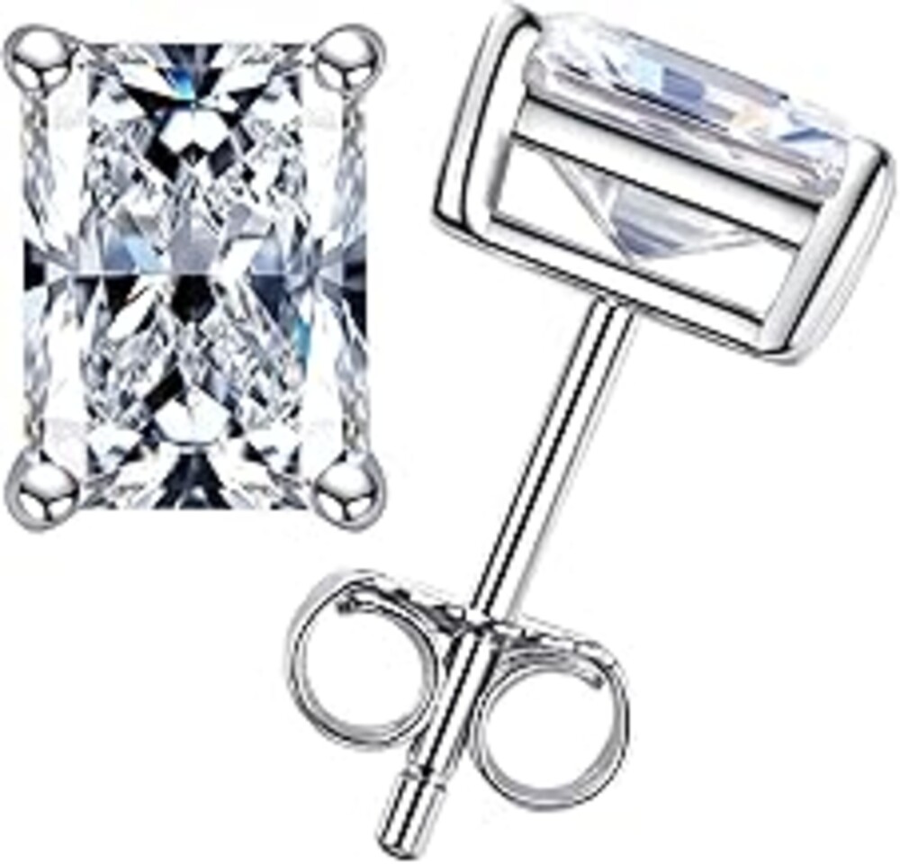 AnuClub 1cttw-6cttw Moissanite Stud Earrings D Color VVS1 925 Sterling Silver Timeless Sparkle Studs Daily Elegance Earrings for Women Wife Her with Certificate
