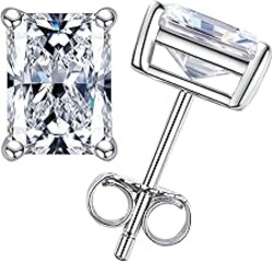 AnuClub 1cttw-6cttw Moissanite Stud Earrings D Color VVS1 925 Sterling Silver Timeless Sparkle Studs Daily Elegance Earrings for Women Wife Her with Certificate
