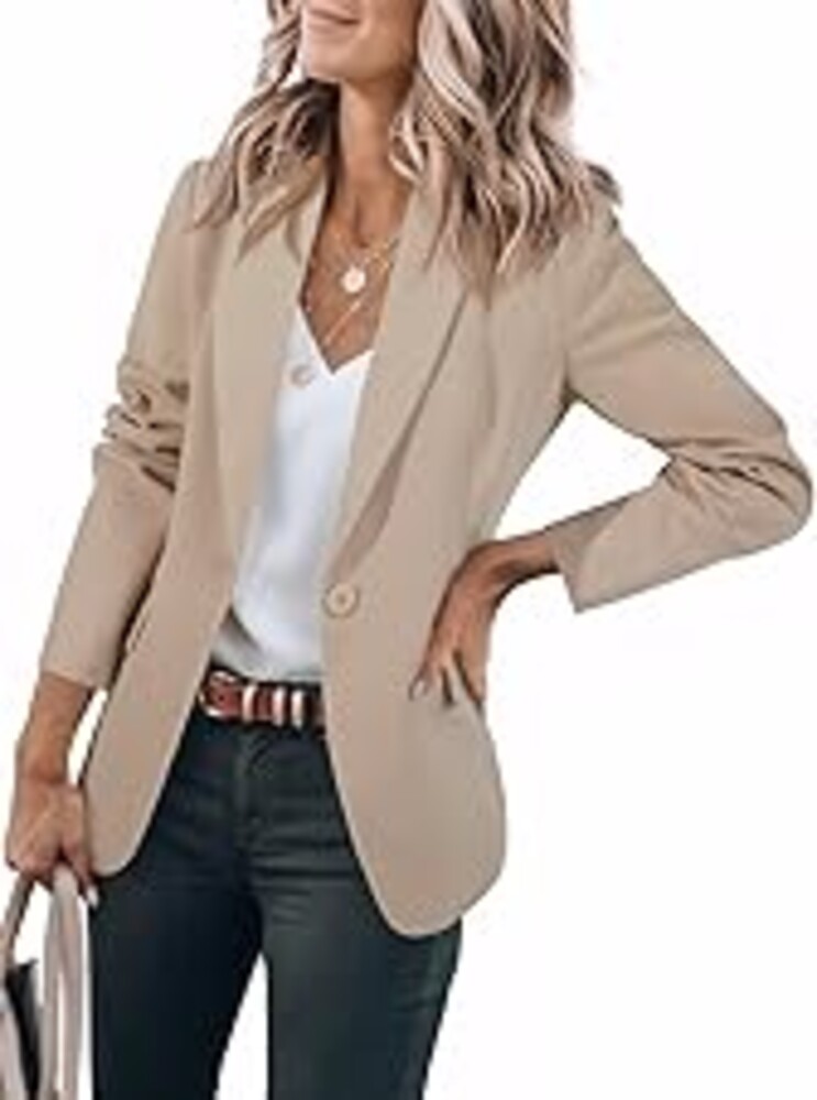 Cicy Bell Womens Casual Blazers Open Front Long Sleeve Work Office Suit Jackets Blazer