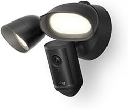 Ring Floodlight Cam Pro, Wired (newest model), Home or business security, Retinal 4K with wide-angle video, 10x Enhanced Zoom, and 2000 Lumen Floodlights, Black