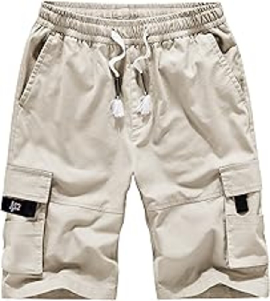 APTRO Men's Cargo Shorts Elastic Waistband Drawstring Summer Casual Cotton Big & Tall Relaxed Fit Work Shorts
