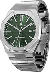 SAPPHERO Watches for Men Waterproof Men's Watch Stainless Steel Octagonal Date Quartz Fashion Clock Business Wristwatch Gift for Men Multiple Colors