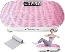 MERACH Vibration Plate Exercise Machine, Whole Body Workout Equipment for Women, Bluetooth and Silicone Pedal, Vibration Plate with Auto Mode, Vibrate Fitness Platform for Home