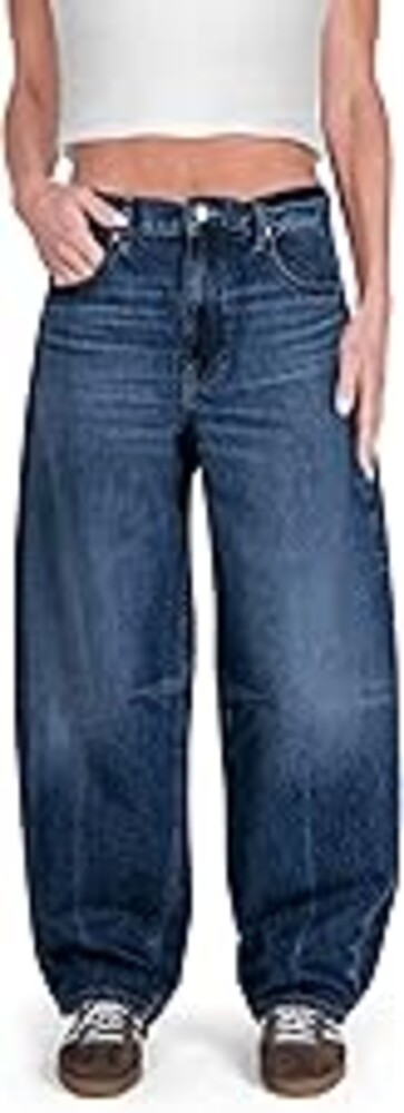 CAKE THE LABEL Womens Baggy Barrel Jeans Wide Leg Mid Rise Premium Denim Pants