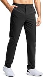 Pudolla Men's Golf Pants Stretch Work Dress Comfy Pants 30"/32"/34" Lightweight Quick Dry Casual Slacks Trousers with Pockets