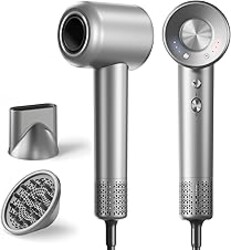 Hair Dryer, 160000 RPM High-Speed Ionic Blow Dryer with Magnetic Diffuser, Fast-Drying Hair Dryer for Women, 500M Negative Ions Frizz Control, Low-Noise Hairdryer for Home & Salon
